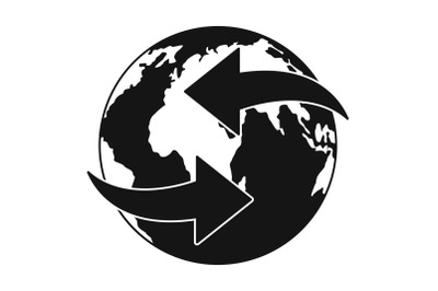 Moving earth icon, simple style.