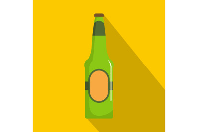 Bottle beer icon, flat style.