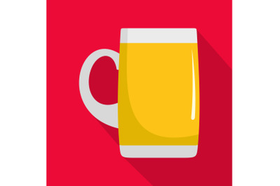 Pint of beer icon, flat style.