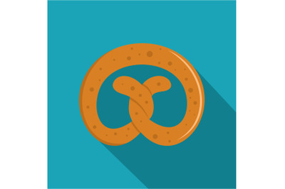 Pretzel icon, flat style.