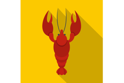 Lobster icon, flat style.