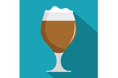 Glass beer icon, flat style.