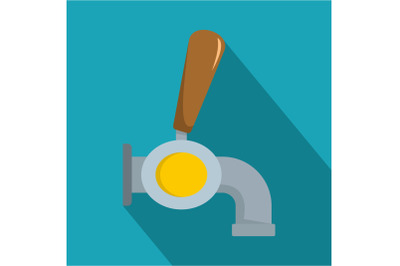 Beer tap icon, flat style.