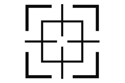 Square target icon, simple style.