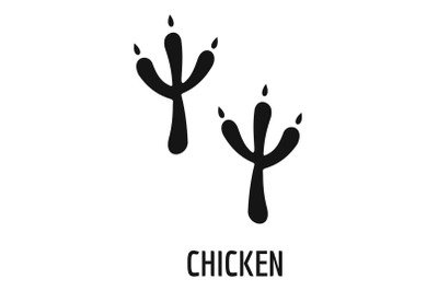 Chicken step icon, simple style.