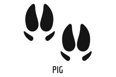 Pig step icon, simple style.