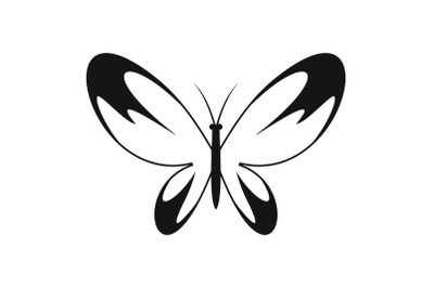 Wide wing butterfly icon, simple style.