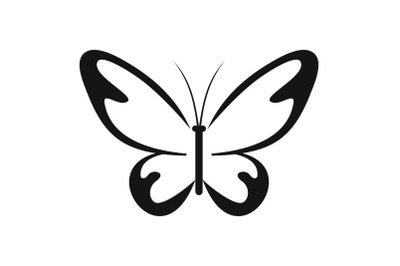 Flying moth icon, simple style.