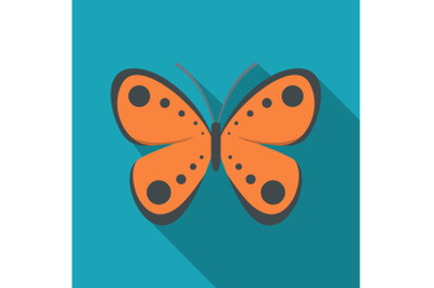 Tropical butterfly icon, flat style.