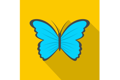 Butterfly in nature icon, flat style.