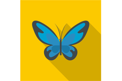 Flying moth icon, flat style.