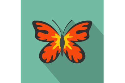 Summer butterfly icon, flat style.