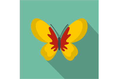 Beautiful butterfly icon, flat style.