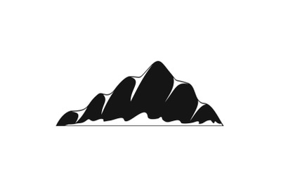 Mountain landscape icon, simple style.