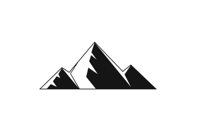 Mountain peak icon, simple style.