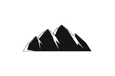 Large mountain icon, simple style.