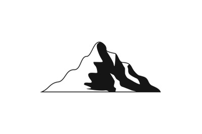 Snow mountain icon, simple style.