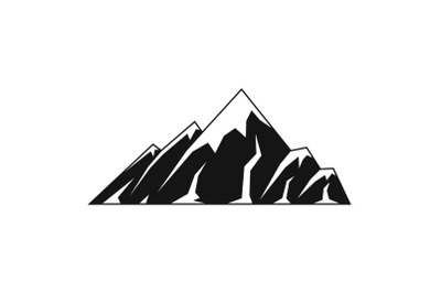 Alpine mountain icon, simple style.