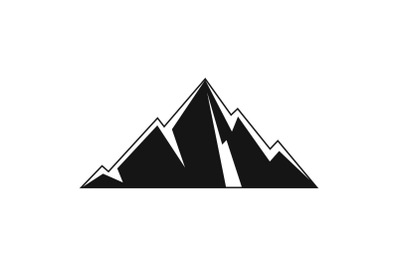 Pointing mountain icon, simple style.