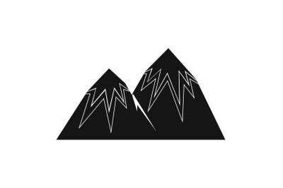Snow peak icon, simple style.