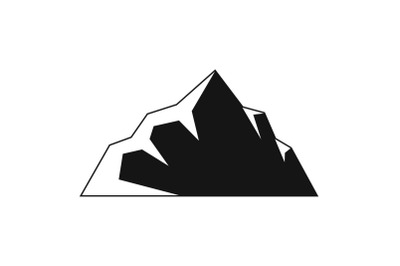 Exploration of mountain icon, simple style.