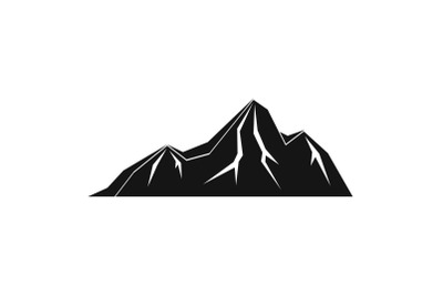 Tall mountain icon, simple style.