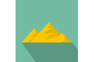 Climb on mountain icon, flat style.