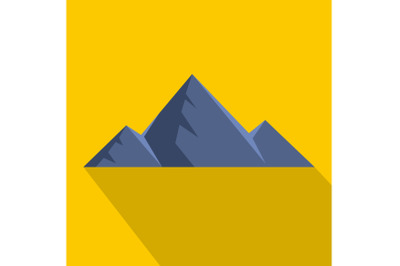 Mountain peak icon, flat style.