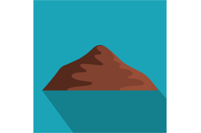 Asian mountain icon, flat style.