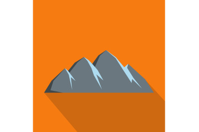 Large mountain icon, flat style.
