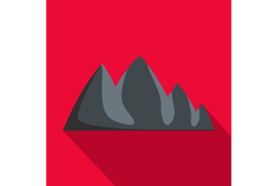 Rock climbing icon, flat style.