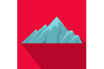 Alpine mountain icon, flat style.