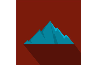 Pointing mountain icon, flat style.