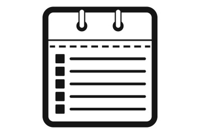 Calendar list icon, simple black style