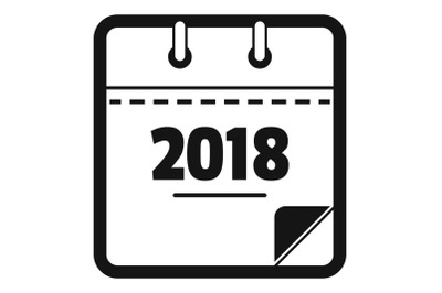 Calendar new year icon, simple black style