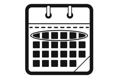 Calendar day icon, simple black style