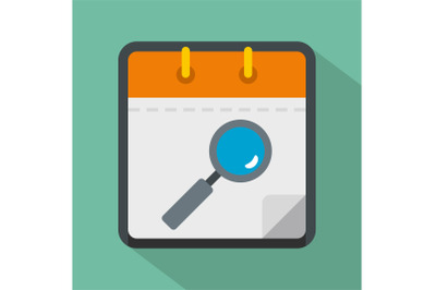 Calendar search icon, flat style