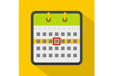 Calendar icon, flat style