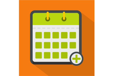 Calendar deadline icon, flat style
