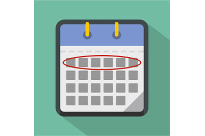 Calendar day icon, flat style