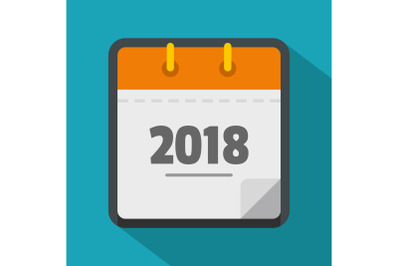 Calendar new year icon, flat style