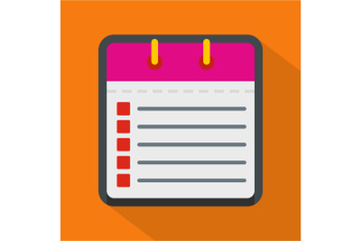 Calendar list icon, flat style