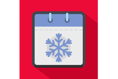 Calendar winter icon, flat style