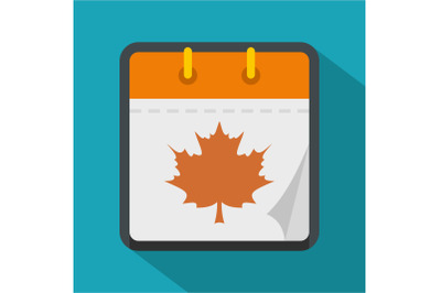 Calendar autumn icon, flat style
