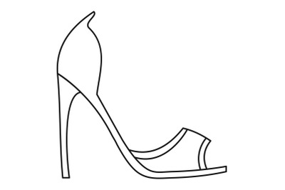 Woman shoes icon vector thin line