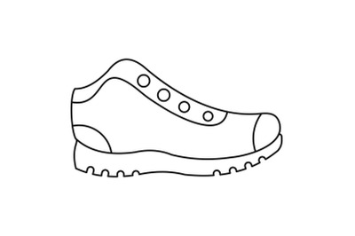 Hiking boots icon vector thin line