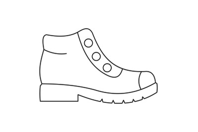 Hiking boots icon vector thin line