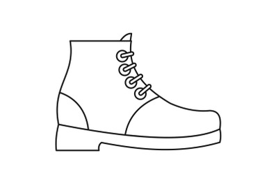 Hiking boots icon vector thin line