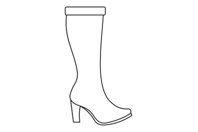 Woman boots icon vector thin line