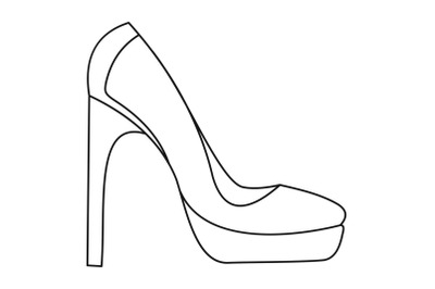 Woman shoes icon vector thin line